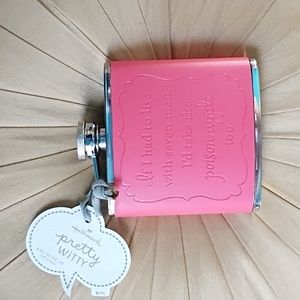 Pretty Witty Pink Leather-like Flasks by Hallmark - total of 6 for sale